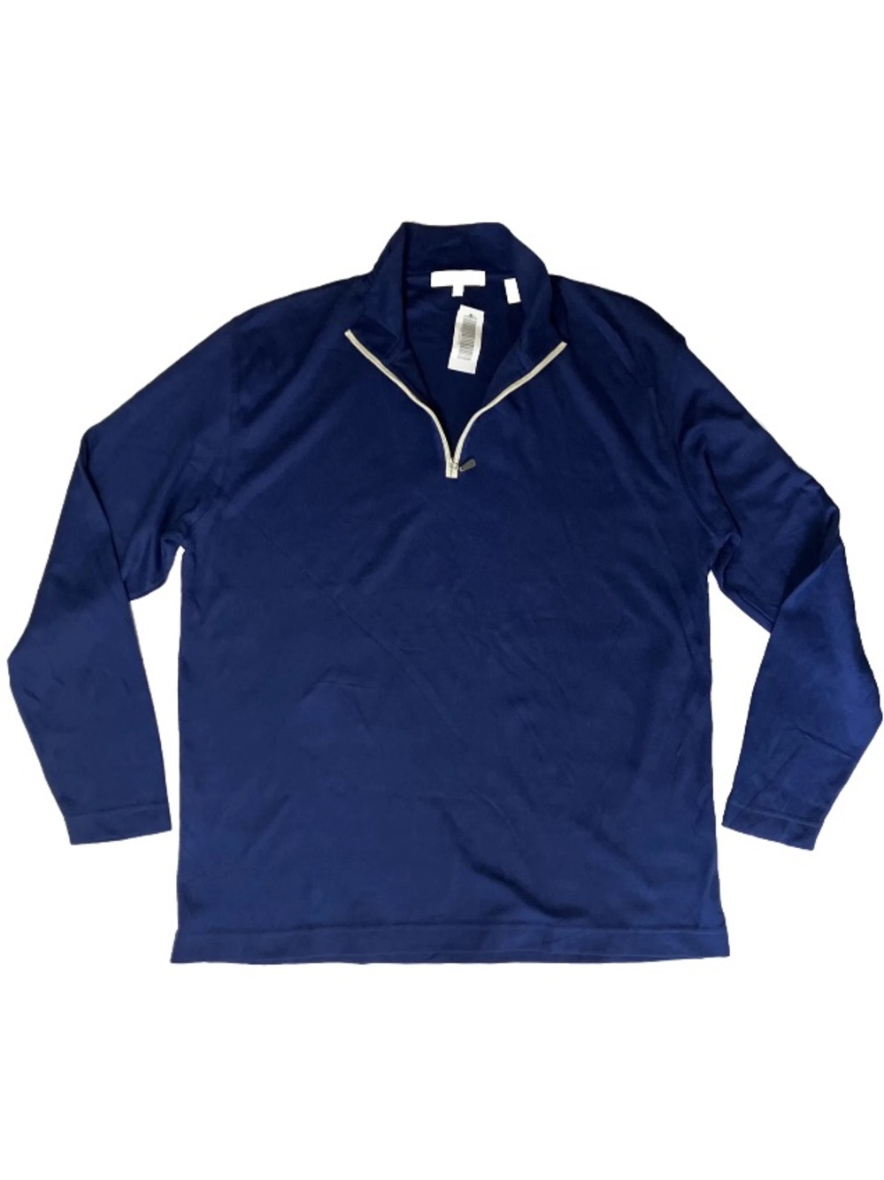 Joseph Abboud Blue Pima Cotton Quarter Zip Long Sleeve Pullover Shirt Top Men XL